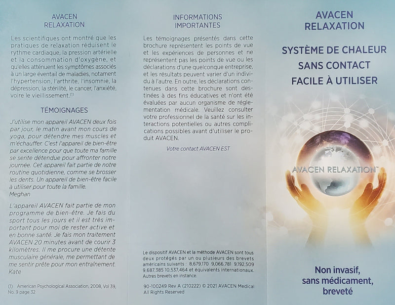 AVACEN Relaxation Brochure (French) - (25 Brochures)